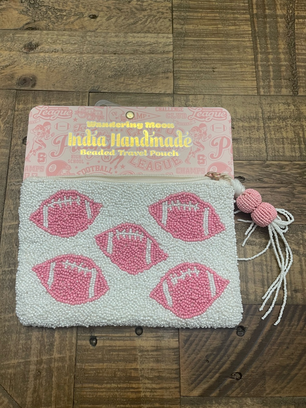 Wandering Moon "India Handmade" Beaded Travel Pouch